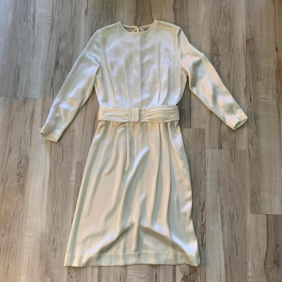 Liz Claiborne Dresses & Skirts - Vintage 1980s satin dress 3/4 sleeves Liz Claiborne sz. 8